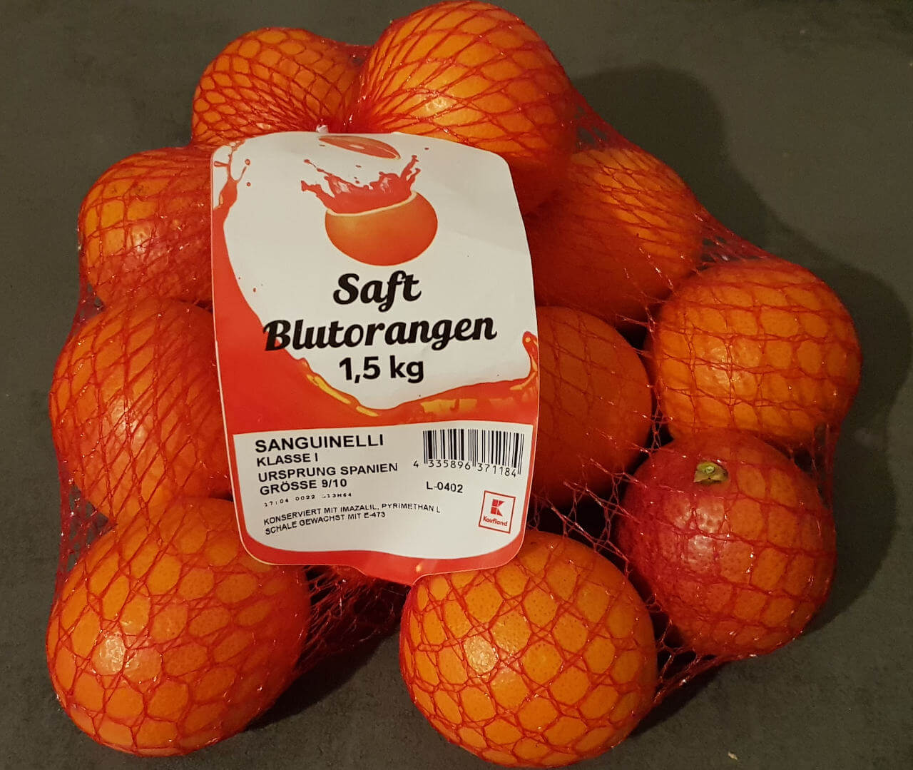 Sanguinelli Blutorangen aus dem Supermarkt mit Herkunft Spanien
